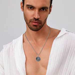 Changda 925 in argento Sterling fase lunare nordico celtico uomini Witcher vichingo lupo e <span class=keywords><strong>luna</strong></span> testa ciondolo collana per gli uomini - Product Image 5