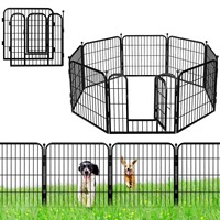 Parc pour animaux en métal robuste, pliable, barrière pour animaux, plusieurs panneaux, clôture d'exercice pour chien, pour jardin, cour, usage intérieur