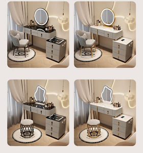 Nouvelle coiffeuse intelligente minimaliste moderne pour chambre à coucher, avec éclairage LED rose, meuble de maquillage pour la maison, 2026 - Product Image 6