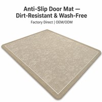 Tapis moderne à motifs floraux subtils, beige avoine, avec bordure, grand tapis nordique minimaliste pour entrée et décoration de salon
