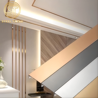 Bande de garniture décorative de fond de mur 304 en acier inoxydable en forme de U décoration de carreaux de plafond moulures en or rose garniture d'angle