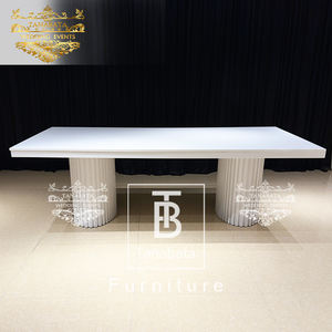 Elegante mesa de comedor de restaurante de MDF blanco de boda con 8 sillas - Product Image 2