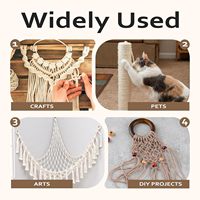 Cordon en macramé tressé en coton naturel 100% de 5 mm, couleurs mélangées, pour travaux manuels, suspensions de plantes, décorations de mariage et de Noël