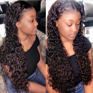 Peluca <span class=keywords><strong>de</strong></span> encaje frontal Europeo Americano para <span class=keywords><strong>mujer</strong></span> con pelo largo y rizado ondulado, tocado <span class=keywords><strong>de</strong></span> fibra química teñible - Product Image 2