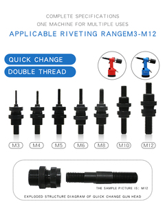 Fabricante de Remachadoras Neumáticas LM-A800, Pistola Remachadora Neumática Hidráulica para Tuercas M3-M12 - Product Image 3