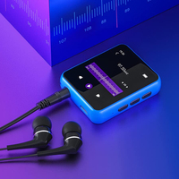 Portable bleu pour lecteur MP3 Bluetooth avec haut-parleur Mini lecteur de musique numérique pour enfants étudiants sport en cours d'exécution pour étudiants