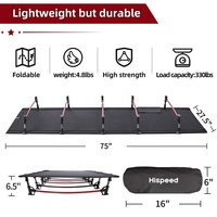 Lit de camp de voyage portable HISPEED Lit de camping léger en aluminium pliable Lit de civière de camping