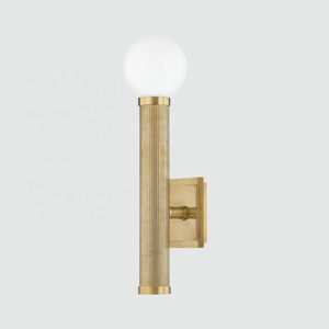 Lampada da Parete Cilindrica in Ottone Massiccio Stile Industriale, Finitura Ottone Anticato, per Interni Villa <span class=keywords><strong>Hotel</strong></span> Soggiorno Camera da Letto, Applique <span class=keywords><strong>Pienza</strong></span> - Product Image 1