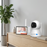 Productos para Bebés, Audio Bidireccional, Visión Nocturna, Detección de Movimiento, Pantalla de 5 Pulgadas 720P, Recordatorio de Alimentación, Sirena Integrada, Reproductor de Música