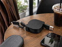 Câble de charge rapide rétractable universel 2 en 1 Type C/Micro USB pour téléphones mobiles IPhone/Android Imprimante (cuivre pur)