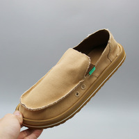 Chaussures décontractées d'été pour hommes grandes tailles, mocassins en toile à bout large, chaussures paresseuses à semelle souple