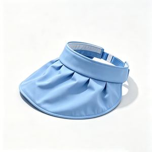 Pleated Empty Top Sun Visor <b>Hat</b> UPF 50+ UV Protection Curved Adjustable Back Strap Lightweight Travel Outdoor Summer Beach Cap - Product Image 2