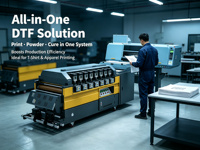 Imprimante DTF 6 têtes avec distributeur de poudre 3 zones, machine d'impression directe sur film pour T-shirts, sans buse
