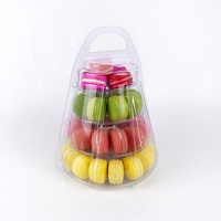 Tour de Macaron en plastique transparent 4 couches, présentoir de Stand de Dessert de mariage avec étui de transport