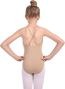 Leotardo beige sin mangas para mujer, para entrenamiento de danza, ropa de ballet para adultos, ropa de bailarina para escenario - Product Image 2