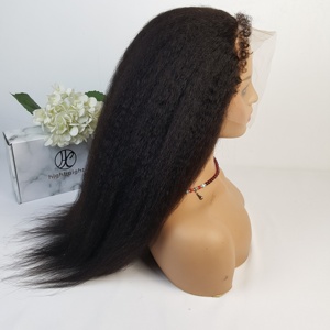 Perruque Lace Front HD Highknight <span class=keywords><strong>Kinky</strong></span> Edges avec Ligne de Cheveux Naturelle, Cheveux Humains Raides <span class=keywords><strong>Kinky</strong></span> avec Bords Bouclés et Baby Hair, Fermeture en Dentelle - Product Image 5