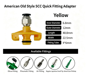 Adaptateur de raccord rapide de style américain, capuchon de seringue 5cc pour distribution d'adhésif, adaptateur de capuchon de seringue pour ligne d'air 4*6mm - Product Image 3