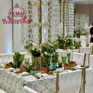 Silla de comedor de terciopelo blanco con marco de acero inoxidable para sala de banquetes - Product Image 3