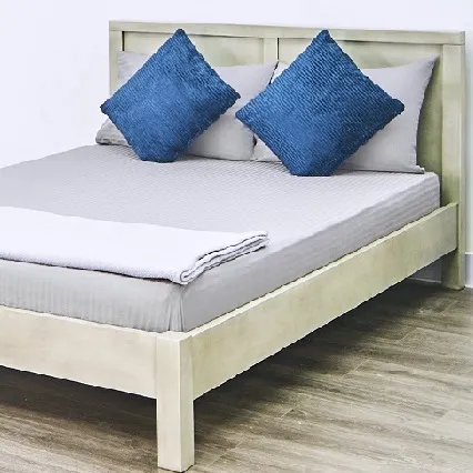 Sıcak satış Casara gri çam ahşap tam boy Platform yatak odası mobilyası Viet Nam
