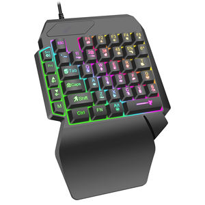 Nouveau clavier mécanique de jeu rétroéclairé RGB noir MOBA à une main, adaptateur de souris USB 2.0 pour téléphone portable - Product Image 6