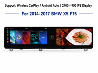 Lecteur DVD de voiture à double écran de 25,6 pouces avec système d'exploitation Android pour BMW X5 F15 2014-2017, Snapdragon, CarPlay sans fil, Android Auto, navigation GPS