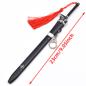Porte-clés épée de jouet anime en alliage de zinc, modèle Elucidator 23 cm, avec fourreau escamotable, inspiré du <span class=keywords><strong>jeu</strong></span> <span class=keywords><strong>SAO</strong></span> - Nouveauté ! - Product Image 5