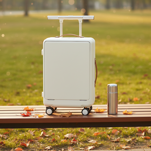 <span class=keywords><strong>Valise</strong></span> à <span class=keywords><strong>roulettes</strong></span> légère et résistante aux rayures en polycarbonate avec porte-bouteille, design moderne - Product Image 2