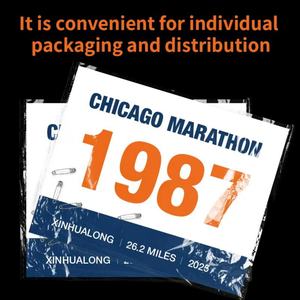 High Quality Custom Printed Disposable Bibs A5 Size Waterproof <b>Tyvek</b> <b>Paper</b> Race Number Bibs for Cement Candy Sand Shopping - Product Image 3