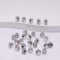 Perles entretoises cubiques à facettes en laiton plaqué or 18 carats, 3mm/4mm, 100 pièces/paquet, perles en vrac pour la fabrication de bracelets DIY
