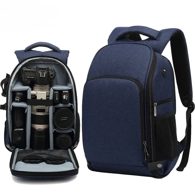 Personalizado grande moda Unisex cremallera a prueba de golpes portátil viaje profesional transpirable fotografía mochila bolsa DSLR Cámara mochila