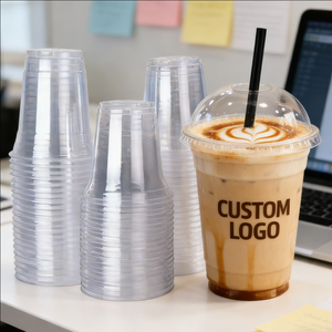 Gobelets à café en plastique transparent jetables 12oz 16oz 20oz pour café glacé et boissons chaudes avec couvercles - Product Image 4