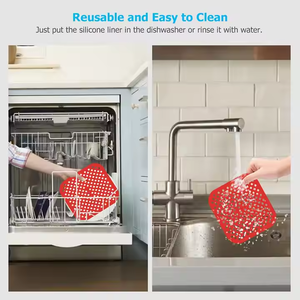 Custom vendita calda riutilizzabile in Silicone <span class=keywords><strong>friggitrice</strong></span> <span class=keywords><strong>ad</strong></span> <span class=keywords><strong>aria</strong></span> fodera rossa antiaderente in Silicone tappetino accessori <span class=keywords><strong>per</strong></span> pasticceria utensili - Product Image 6