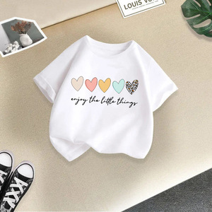 T-shirt pour enfants à col rond été 2025, logo personnalisé imprimé, dessin animé, coton tricoté, demi-manches, garçons filles, importé, mode décontractée - Product Image 6