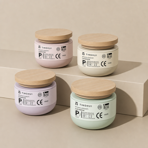 Pot cosmétique en plastique gris mat personnalisé 60g 200g 250g 500g, double couche, couvercle à vis, rechargeable, large ouverture, pour masque de boue et soins de la peau - Product Image 2
