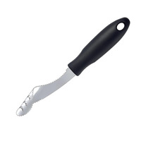Outil manuel commercial en acier inoxydable pour écaler les poivrons, avec 2 lames dentelées et design à barbelures, facile à nettoyer, pour usage domestique et en restaurant