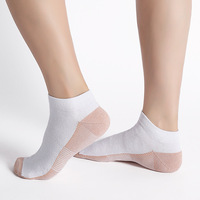 Chaussettes de compression unisexes en fibre de cuivre, chaussettes courtes, tailles S/M/L/XL, pour le sport et le quotidien, antibactériennes, avec logo