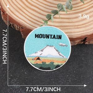 Custom Champing Theme Iron on Embroidery Fire Mountain Camping Patch for Clothes Backpack Decoration - Product Image 5