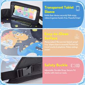 Échantillon gratuit, service FBA gratuit, plateau de jeu pour siège auto avec dessus coloré, plateau de jeu pour collations pour tout-petits, plateau de jeu d'activités pour enfants, plateau de voyage pour enfants - Product Image 4