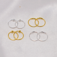 Cincin Hidung Trendy Grosir untuk Pernikahan & Pertunangan, Unisex, Perak Sterling 925, Septum Clicker, Anting Cartilage, Helix, Tragus