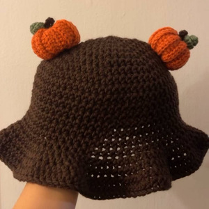 Sombrero de Ganchillo Hecho a Mano <span class=keywords><strong>con</strong></span> Diseño de Calabaza y <span class=keywords><strong>Fantasma</strong></span> para Fiesta de Halloween |   Ropa para Festivales al Aire Libre para Niños y Adultos - Product Image 3