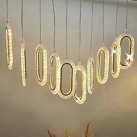 Nouvelle Décoration Suspendue Lumineuse en Forme d'Étoile à Cinq Branches, de Cœur, de Goutte d'Eau et de Lune, Mini Luminaire LED en Acrylique pour Chapelle et Mariage