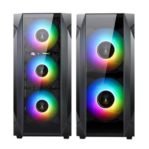 ATX grande carte mère boîtier <span class=keywords><strong>d</strong></span>'<span class=keywords><strong>ordinateur</strong></span> panoramique châssis de jeu de bureau avec verre trempé Double face Transparent pour PC - Product Image 2