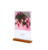 A4 A5 A6 présentoir de comptoir avec Base en bois, Table de bureau, Menu, étiquette de prix, porte-affiche en acrylique, affiche en papier