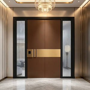 Modern <b>Polymer</b> Push and Pull Doors with Finished Surface, Luxury Exterior Entry Door for Villa Residential Home - Product Image 3