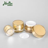 Pot rond en acrylique doré pour crème cosmétique et soin du visage, 5g, 10g, 15g, 20g, 30g, 50g, prêt à être expédié avec sérigraphie/estampage à chaud