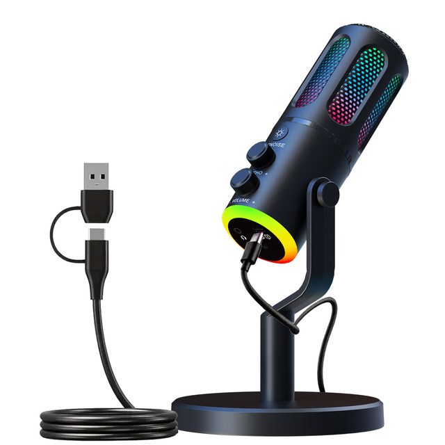 Game Live Condenser Microphone Usb Computer Mobile Phone Heart-Shaped Noise Reduction Voice Special Microphone
