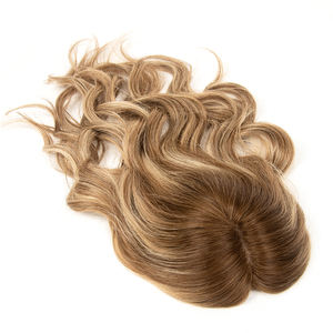 Extensiones de Cabello Humano Ruso 100% Virgen, 6x7, 150% de Densidad, Cabello Rubio Rizado con Base de Monofilamento y Encaje, Ondulado, para Mujeres Blancas - Product Image 1