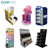 Exhibidor de Nicotina en Bolsas de Acrílico Negro con Luces LED de Neón, de 3 Niveles, para Mostrador, Fabricado en Vietnam por DSP, con Logotipo Personalizado