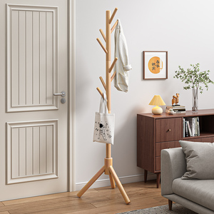 <span class=keywords><strong>Appendiabiti</strong></span> Moderno in Legno Massello da Pavimento <span class=keywords><strong>a</strong></span> <span class=keywords><strong>Soffitto</strong></span>, <span class=keywords><strong>Appendiabiti</strong></span> da Parete per Camera da Letto con Facile Montaggio - Product Image 3