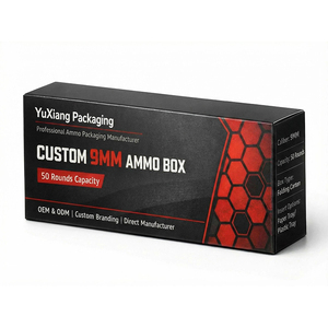 Custom Easy Fold Cardboard 9mm Ammo Box Empty <strong>Ammunition</strong> Magazine Packaging From Professional Packaging Manufacturer - Product Image 1